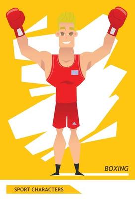 Sport characters Boxing player vector design