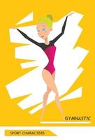 Sport characters gymnastic player vector design