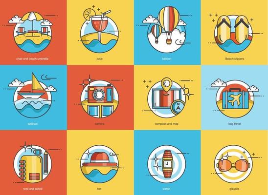 Vector travel icon set