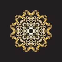 linda flor ornamental mandala de oro vector