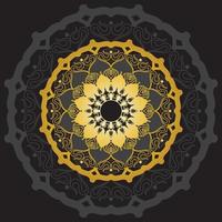 Cute gold Mandala Ornamental flower vector