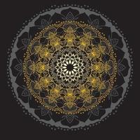 linda flor ornamental mandala de oro vector