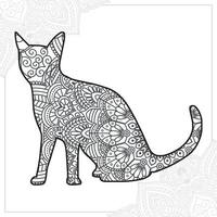 mandala de gato. elementos decorativos vintage. patrón oriental, ilustración vectorial. vector