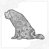 Dog Mandala. Vintage decorative elements. Oriental pattern, vector illustration.