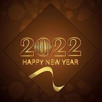 Golden text effect of 2022 celebration greeting card with creative background vector