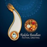 Indian festival greeting card of happy raksha bandhan celebration greeting card vector