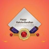 elemento de cristal creativo de la tarjeta de felicitación de celebración feliz raksha bandhan vector