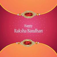 elemento de cristal creativo de la tarjeta de felicitación de celebración feliz raksha bandhan vector