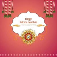 Indian festival of happy raksha bandhan celebration greeting card vector