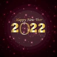 Happy new year celebration greeting card with golden text effect on creative background vector