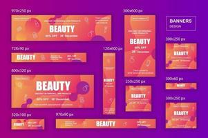 Collection web banners different sizes for mobile and social networks poster shopping ads and marketing material vector