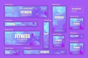 Collection web banners different sizes for mobile and social networks poster shopping ads and marketing material vector