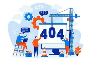 404 page error concept with people characters vector