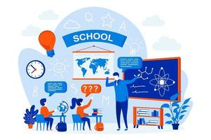 School learning web design concept with people vector