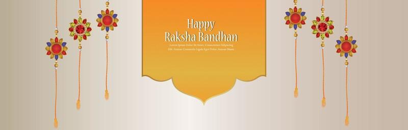 Raksha bandhan indian festival celebration banner with creative crystal rakhi