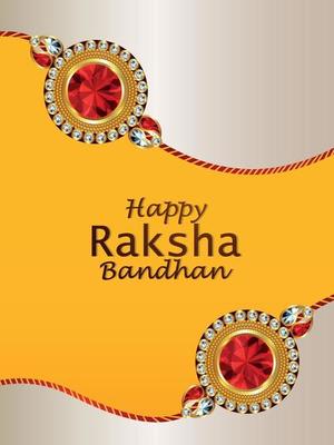 Happy raksha bandhan celebration with crystal rakhi