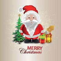 Merry christmas invitation greeting card with santa and gifts vector