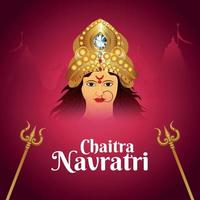 Vector illustration of Goddess durga for happy navratri celebration greeting card