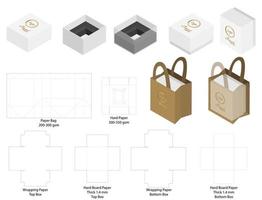 diseño de plantilla troquelada de embalaje de caja. Maqueta 3d vector