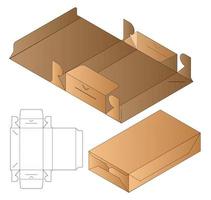 diseño de plantilla troquelada de embalaje de caja. Maqueta 3d vector