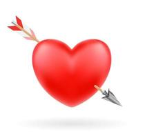 heart shooted by a bow arrow vector