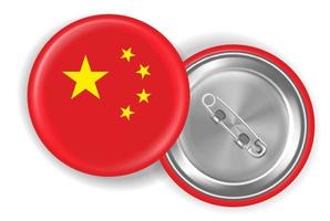 china flag round steel pin brooch vector