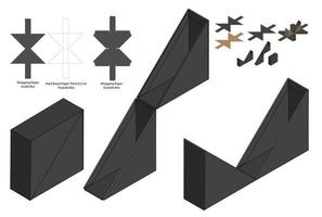 diseño de plantilla troquelada de embalaje de caja. Maqueta 3d vector