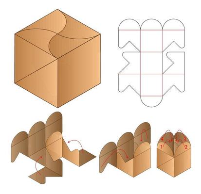 Box packaging die cut template design. 3d mock-up