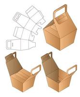 Box packaging die cut template design. 3d mock-up vector