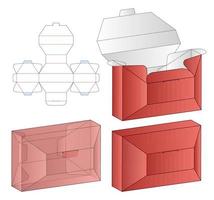 diseño de plantilla troquelada de embalaje de caja. Maqueta 3d vector