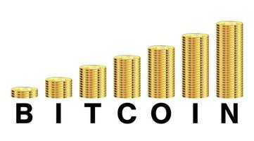 bitcoin with coin graph logo on a white background vector