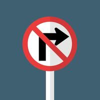 Do not turn right traffic sign vector