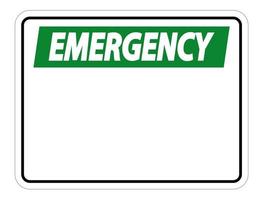 Símbolo de la etiqueta de señal de emergencia sobre fondo blanco. vector