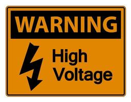 Warning high voltage sign on white background vector