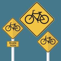 Bicycle Traffic Warning Sign vector