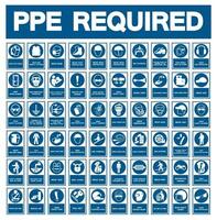 Required Personal Protective Equipment PPE Symbol Safety Icon vector