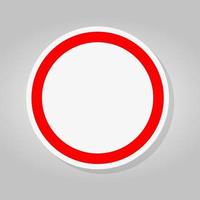 Empty Red Circle No Traffic Road Sign vector