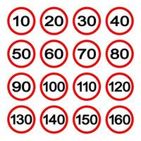 Speed Limit Signs Set vector