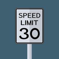 USA Road Traffic Transportation Sign  Speed Limit 30 vector