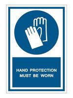 Hand Protection Must Be Worn Symbol Sign vector