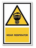 Symbol wear respirator protection Sign vector