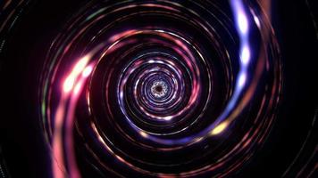 Glittering Glowing Neon Light Vortex Loop Futuristic Tunnel video