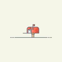 Red mailbox vector icon illustration