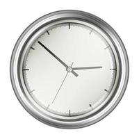 Reloj de pared vintage de acero sobre un fondo blanco. vector