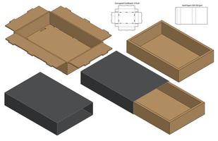 diseño de plantilla troquelada de embalaje de caja. Maqueta 3d vector