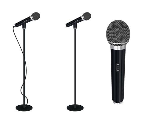 microphone with stand on white background