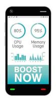 smartphone with task manage boost application vector