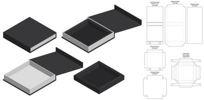 diseño de plantilla troquelada de embalaje de caja. Maqueta 3d vector