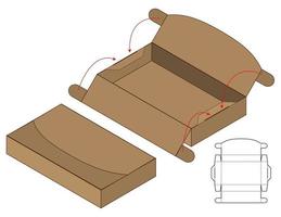 diseño de plantilla troquelada de embalaje de caja. Maqueta 3d vector