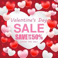 Valentines Day Shopping Sale greeting card banner vector